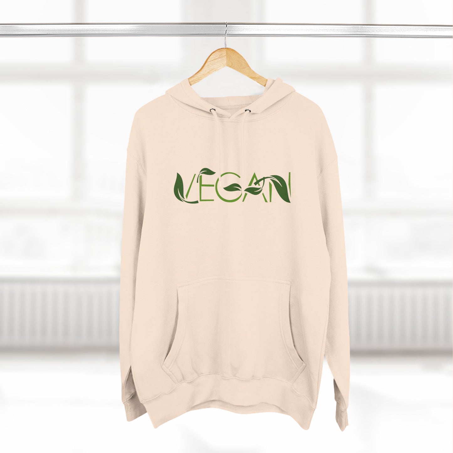 "VEGAN" Three-Panel Fleece Hoodie