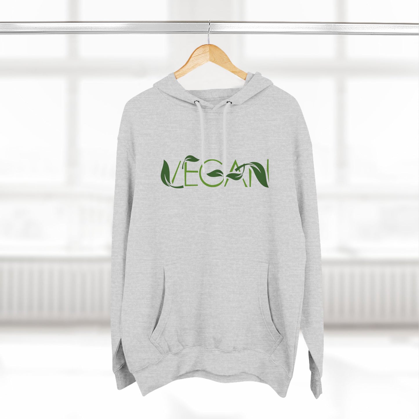 "VEGAN" Three-Panel Fleece Hoodie