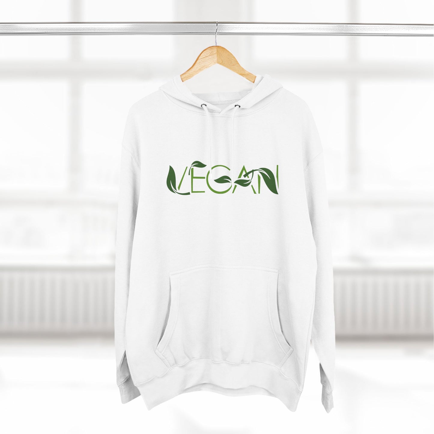 "VEGAN" Three-Panel Fleece Hoodie