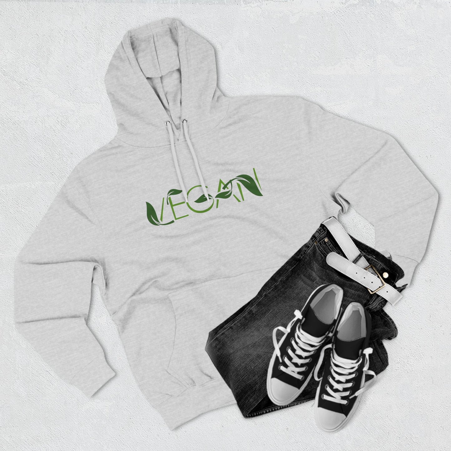 "VEGAN" Three-Panel Fleece Hoodie